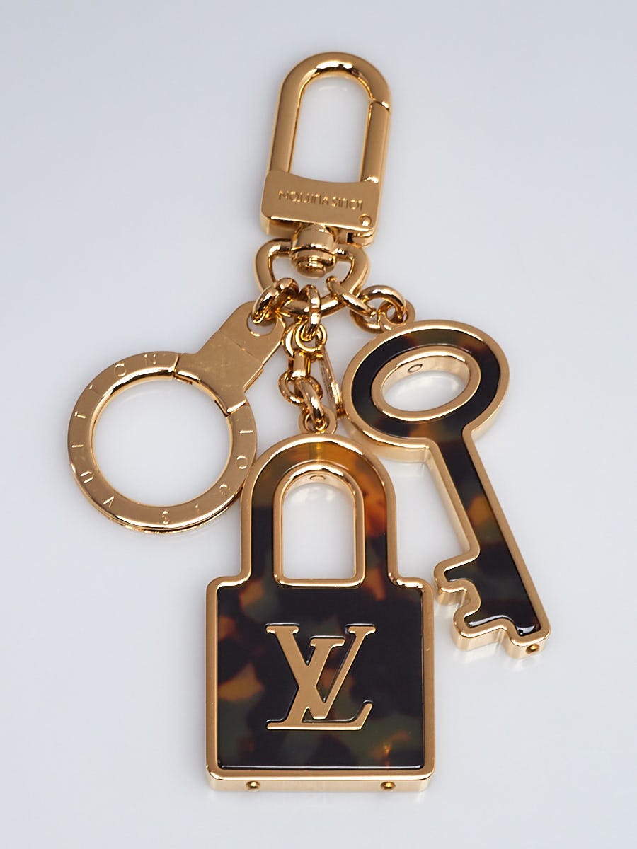 Louis Vuitton Tortoise Resin Insolence Monogram Bag Charm Gold