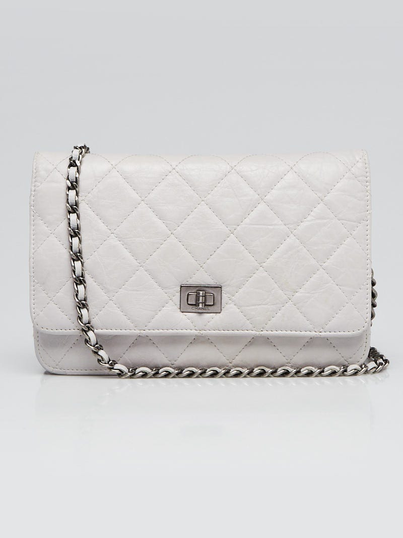 Chanel Grey Leather Reissue WOC Clutch Bag - Yoogi's Closet