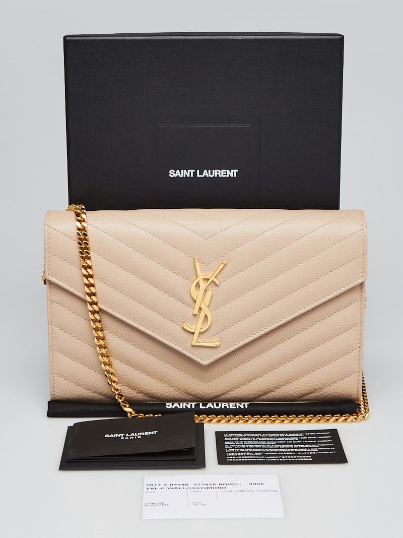 Ysl wallet on chain on sale powder