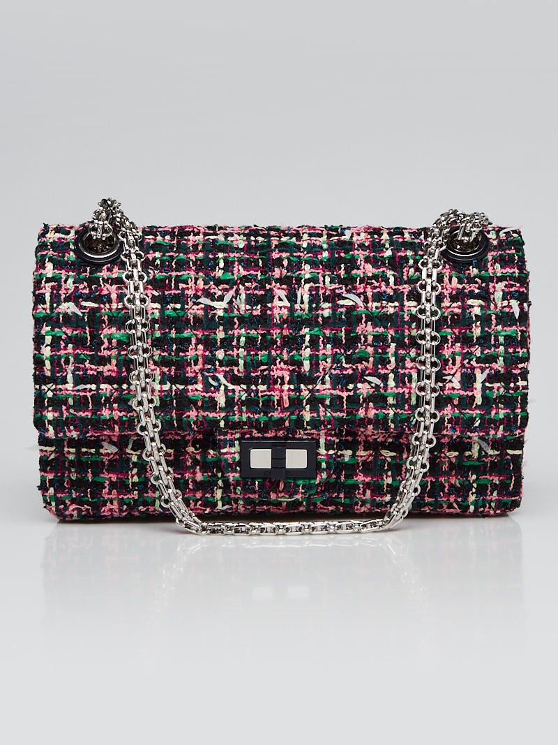 Chanel 2.55 Reissue Pink Multicolor Tweed and Resin 225 Flap Bag - Yoogi's  Closet