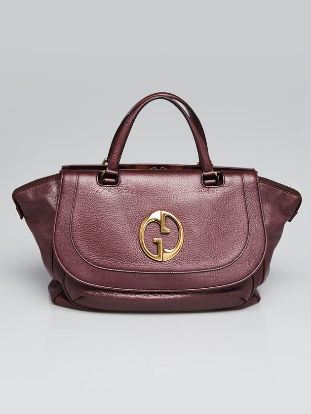 Gucci Burgundy Leather 1973 Top Handle Bag
