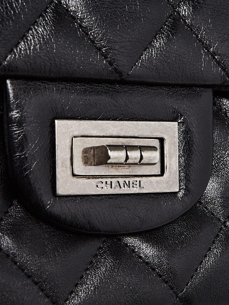 Chanel Black Quilted Washed Lambskin Leather Jumbo Hybrid Classic