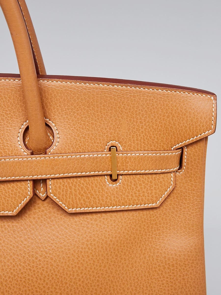 Hermès 40cm Rouge Vif Ardennes Leather Birkin Bag with Gold