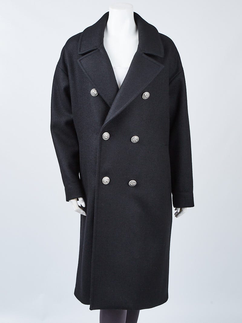 Yves Saint Laurent Black Wool Coat Size 2/36