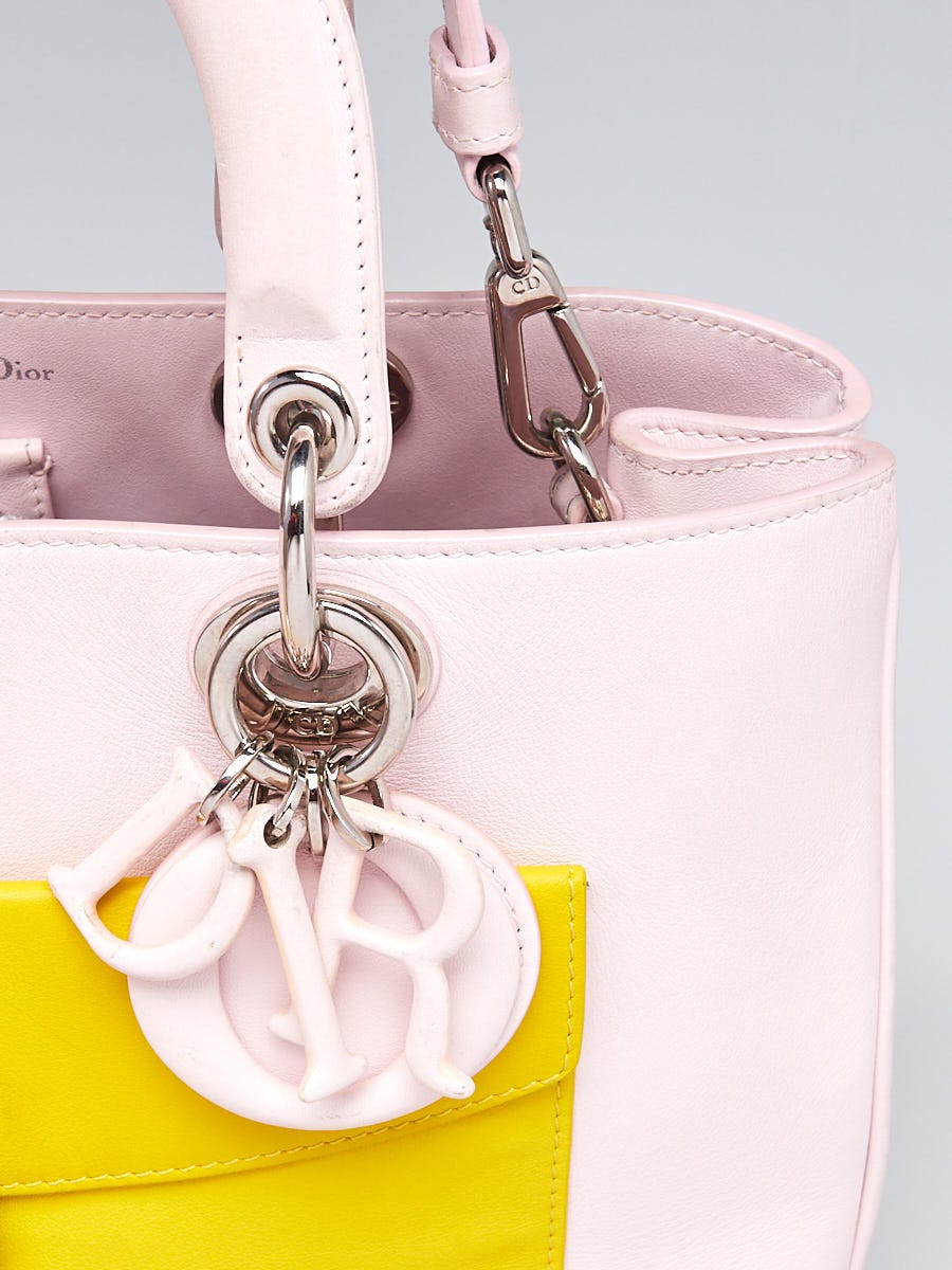 Dior Pink/Blue/yellow Leather Lady Dior Bag Dior