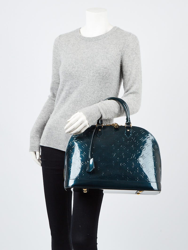 Louis Vuitton Blue Nuit Monogram Vernis Leather Alma GM Bag