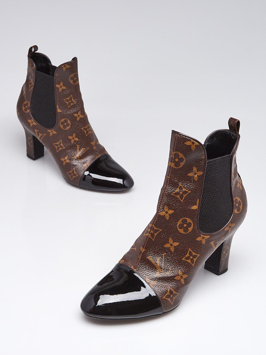 Louis Vuitton Monogram Canvas and Patent Leather Revival Ankle Boots Size  8.5/39 - Yoogi's Closet