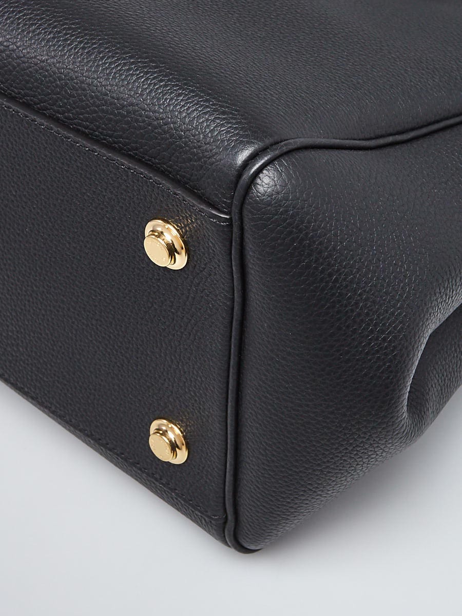 Louis Vuitton Black Pebbled Veau Nuage Leather Milla MM Bag