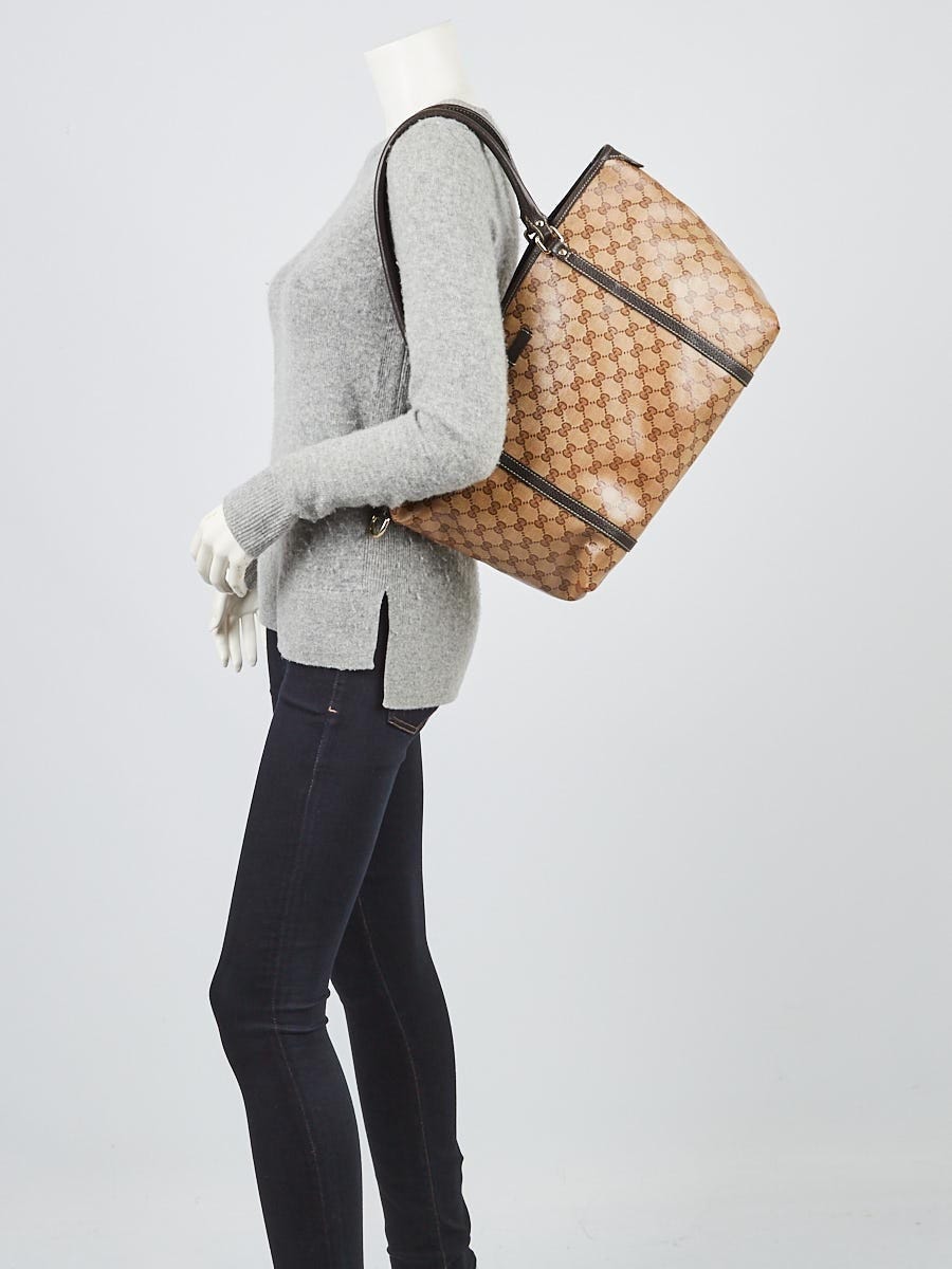 Gucci Beige/Ebony GG Crystal Coated Canvas Joy Tote Bag - Yoogi's Closet