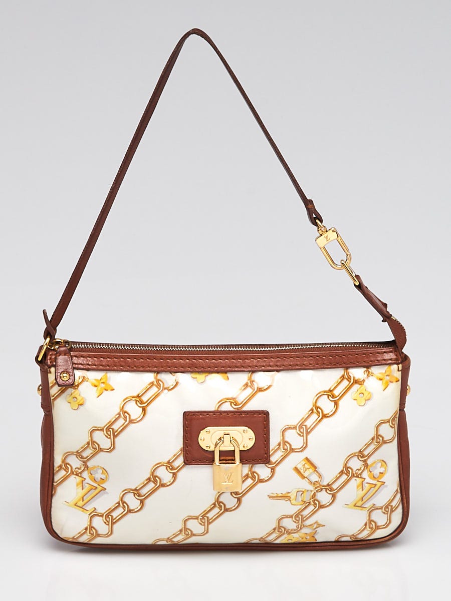Louis Vuitton - Authenticated Pochette Accessoire Handbag - Silk Brown for Women, Very Good Condition