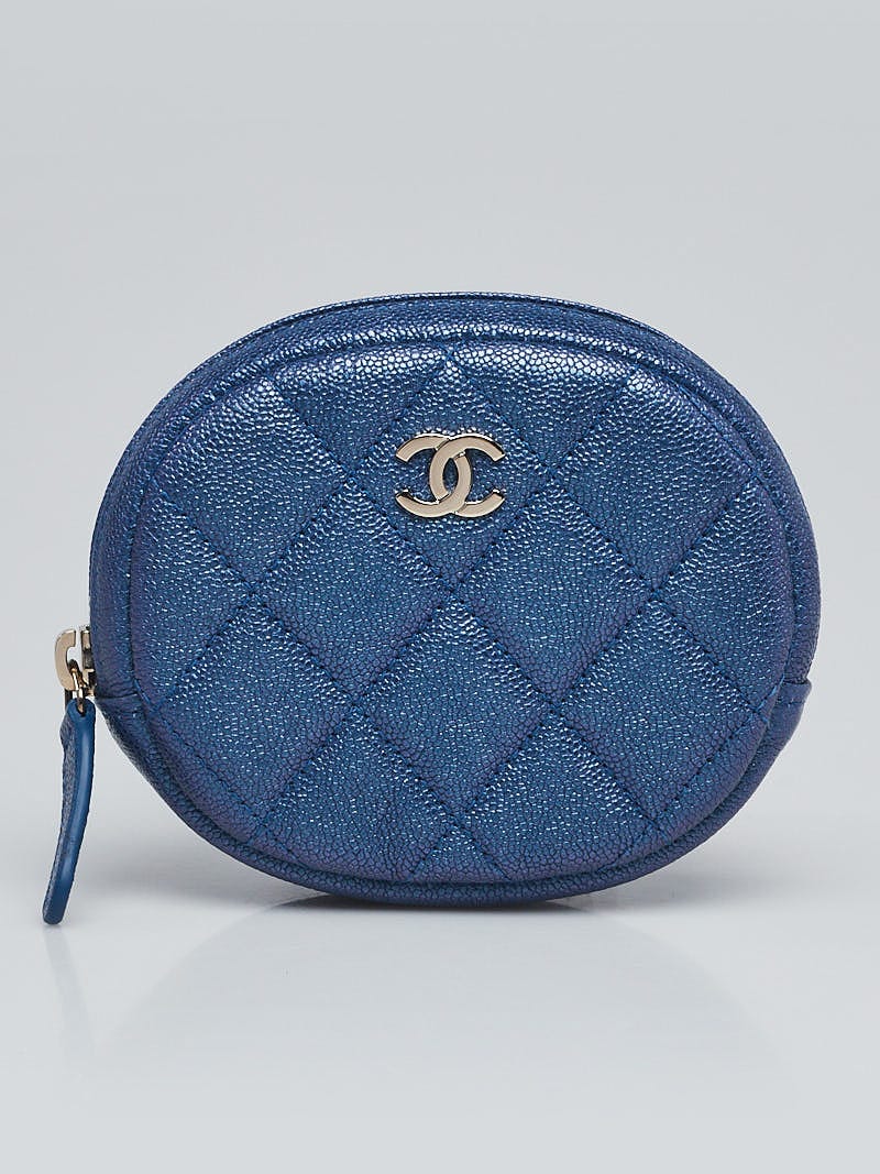Chanel Purple Quilted Iridescent Caviar Leather Zip Round Coin Purse -  Yoogi's Closet