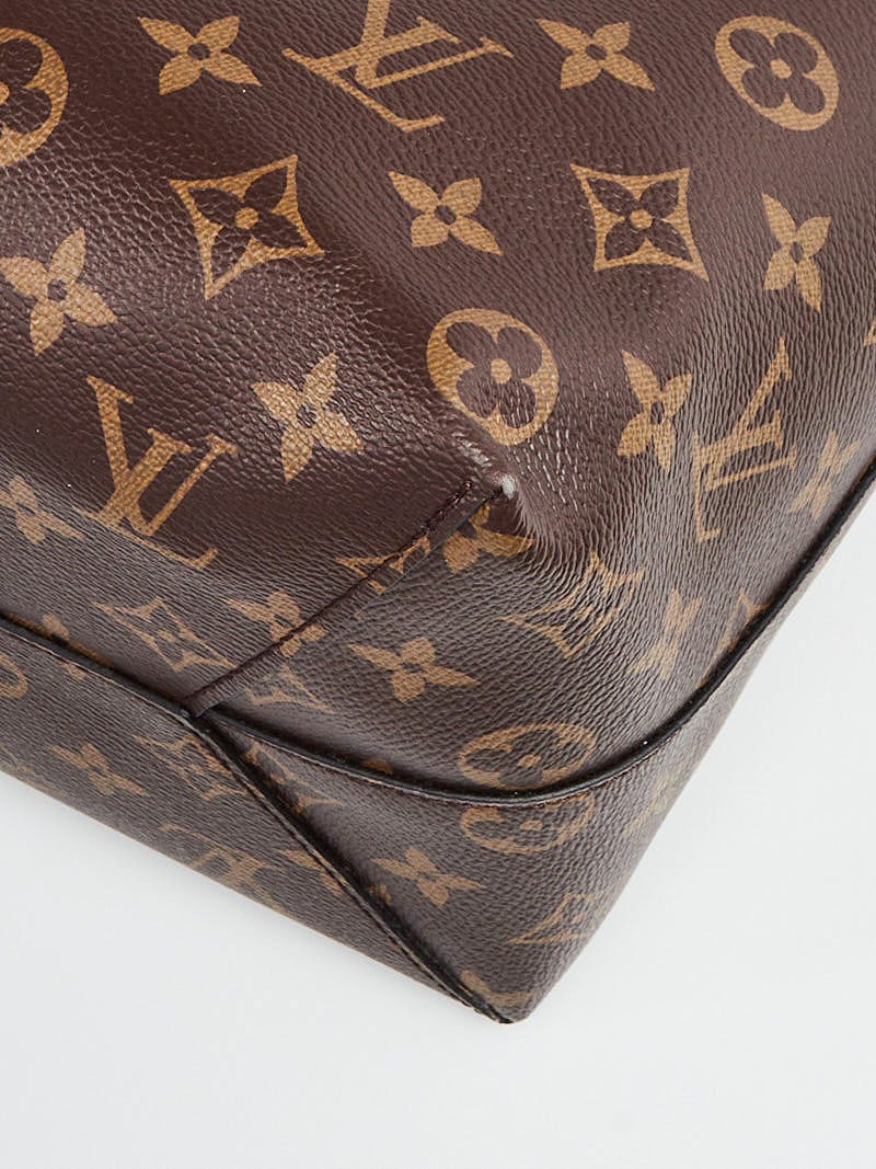 Louis Vuitton Flower Zipped Tote Monogram Canvas MM Brown Burgundy