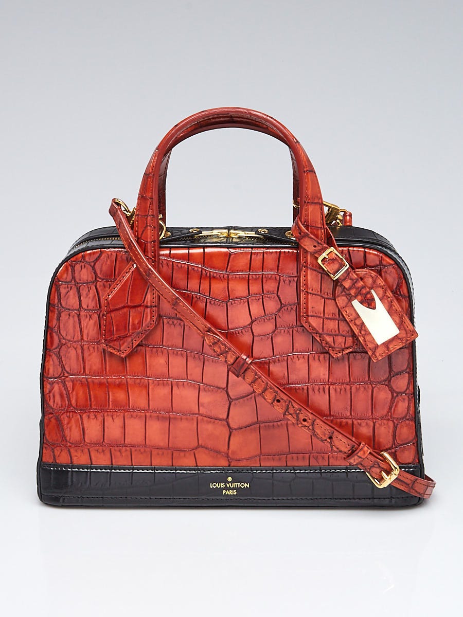 Louis Vuitton Cognac/Black Crocodile Niloticus Dora PM Bag