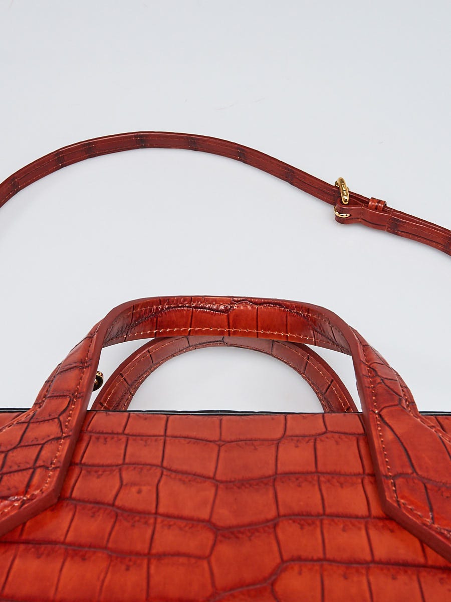 Louis Vuitton Cognac/Black Crocodile Niloticus Dora PM Bag
