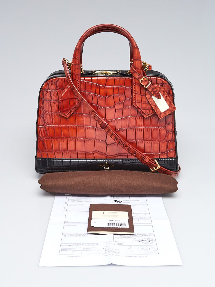 Louis Vuitton Cognac/Black Crocodile Niloticus Dora PM Bag