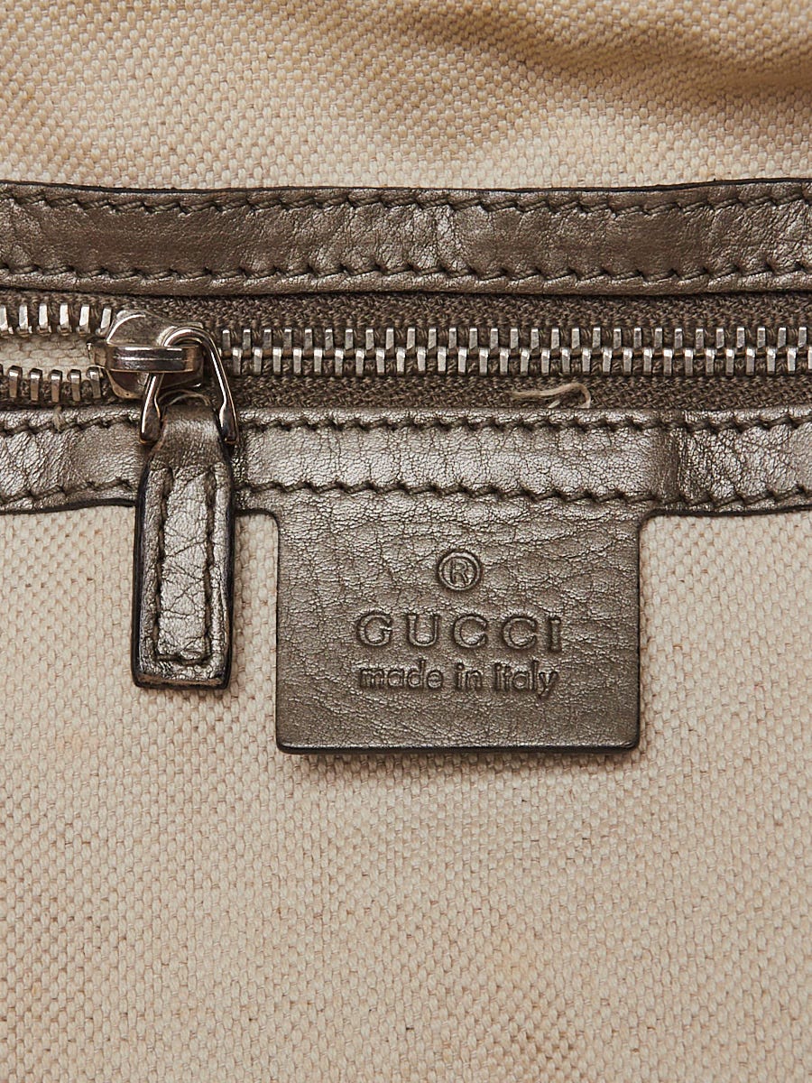 Gucci Beige/Grey GG Canvas Techno Horsebit Medium Hobo Bag