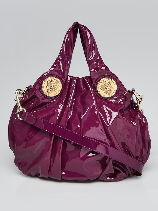 Gucci Purple Patent Leather Hysteria Small Top Handle Bag