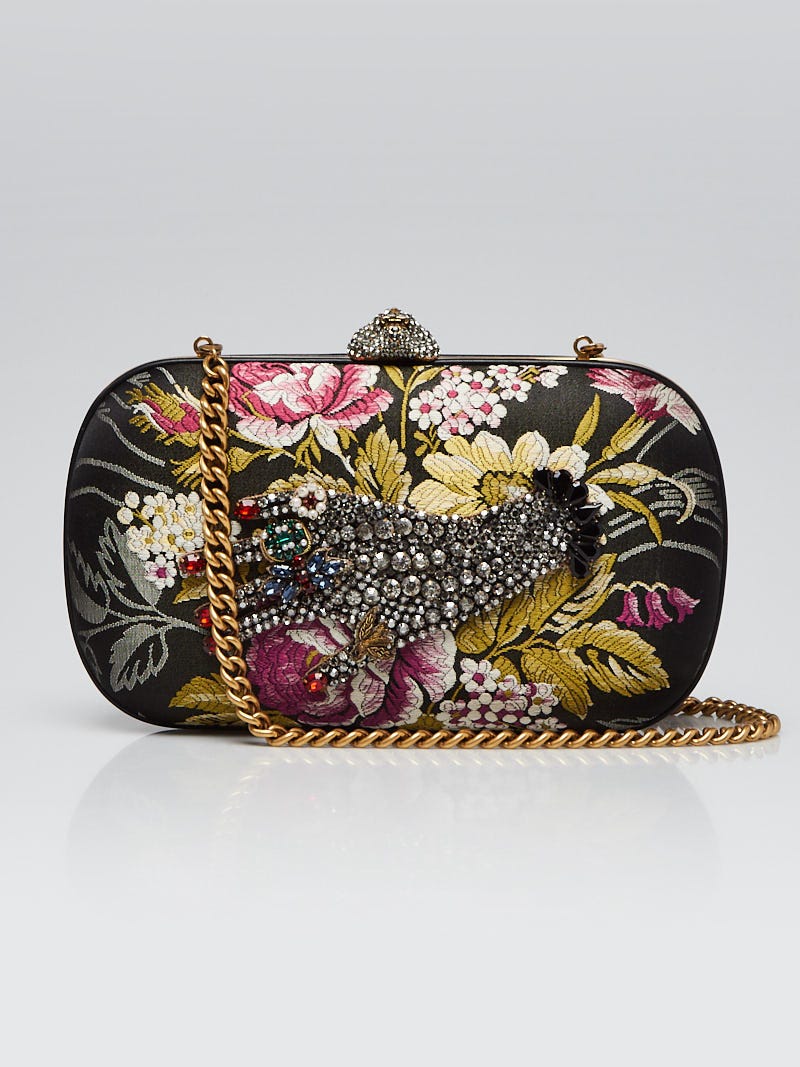 Chanel black & gold brocade evening bag