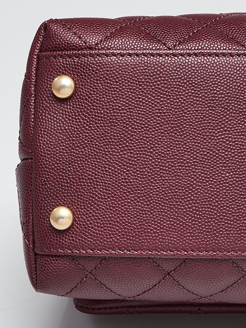 Coco handle leather handbag Chanel Burgundy in Leather - 33279391