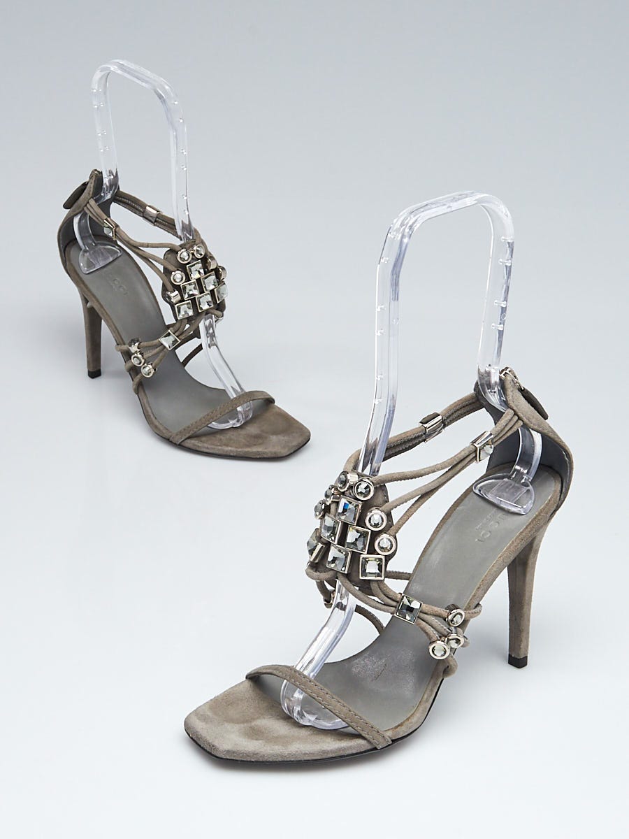 Stuart Weitzman Suede Slingback Sandals - Grey Sandals, Shoes - WSU305415 |  The RealReal