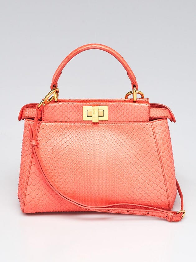 fendi by the way satchel patchwork python small at... Fendi Pink Python Mini Peekaboo Satchel Bag 8BN244 | Yoogi's Closet