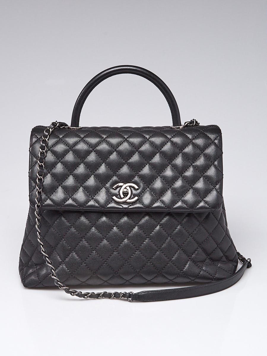 Chanel - Authenticated Coco Handle Handbag - Leather Black Plain for Women, Never Worn