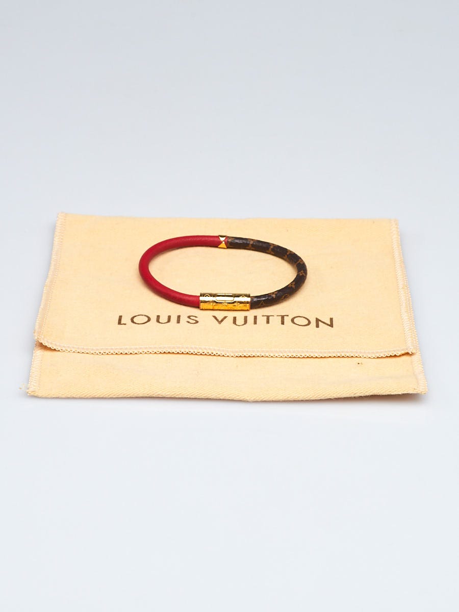 Louis Vuitton Red Leather and Monogram Canvas Daily Confidential Bracelet  17 Louis Vuitton | The Luxury Closet
