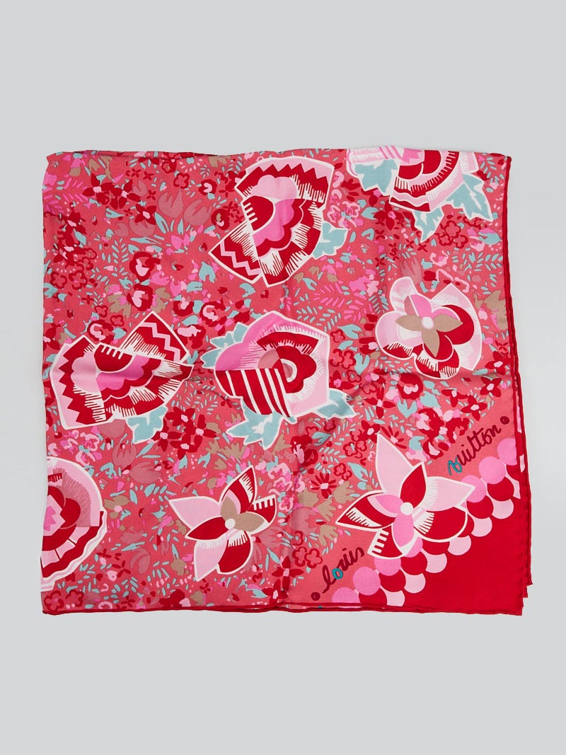 Buy Louis Vuitton Floral Silk Square Scarf 'Pink' - 0049