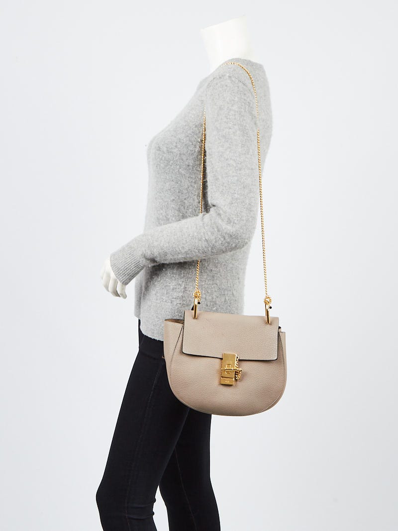 Chloe Motty Grey Pebbled Leather Drew Bag
