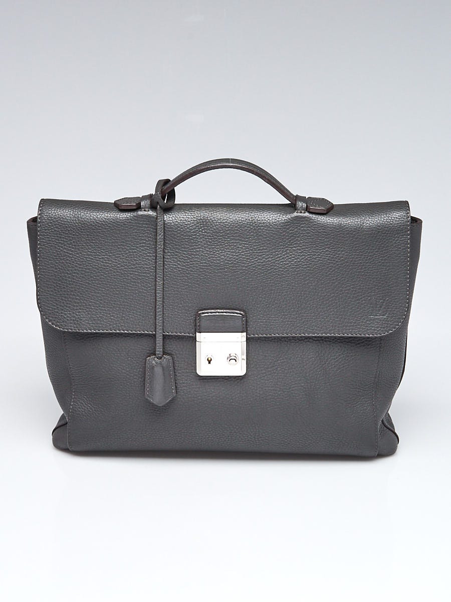 Louis Vuitton Taurillon Leather S Lock Briefcase - Black Messenger