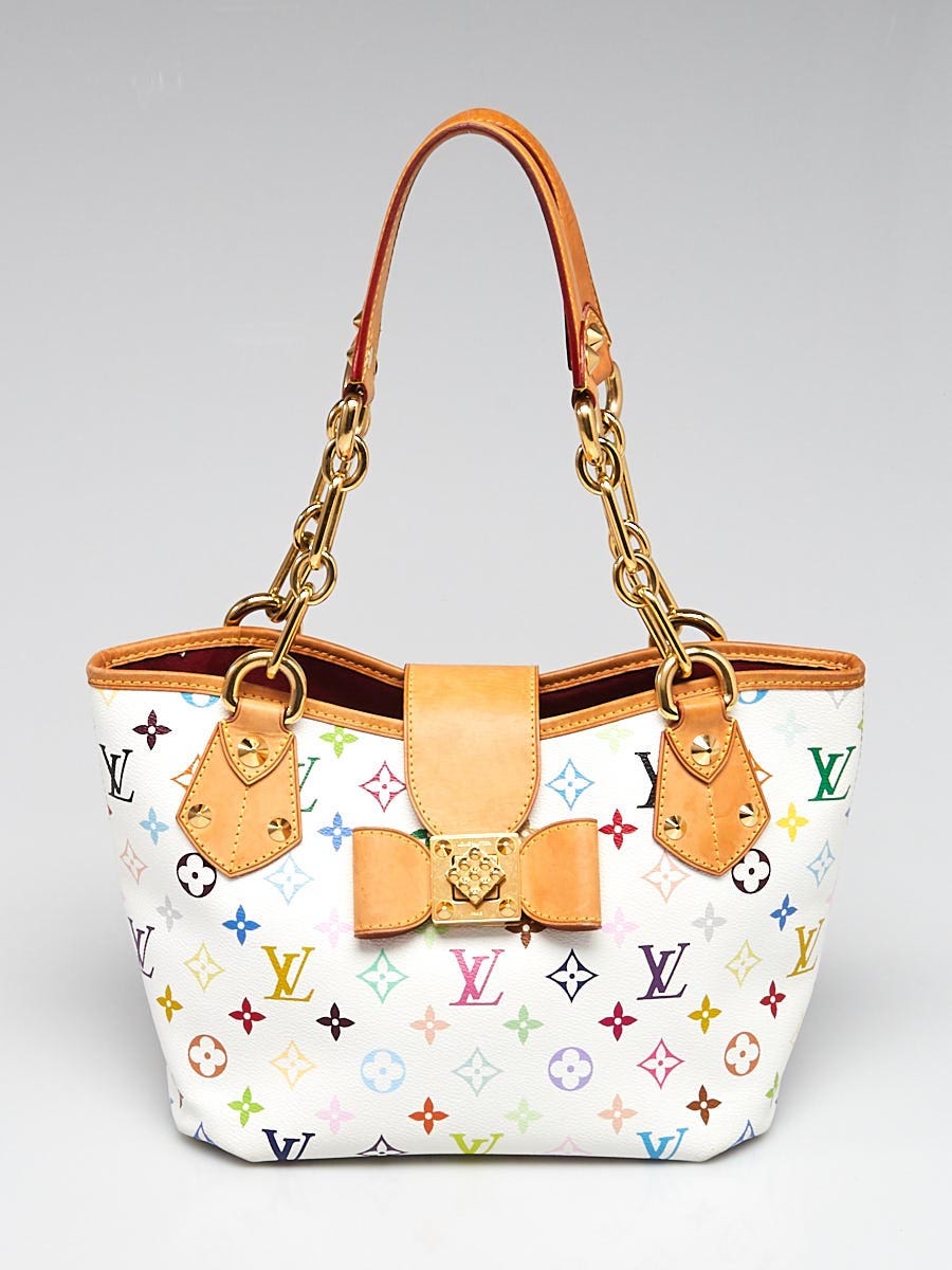 Louis Vuitton, Bags, Auth Louis Vuitton Monogram Multicolor Annie Gm Tote  Bag White
