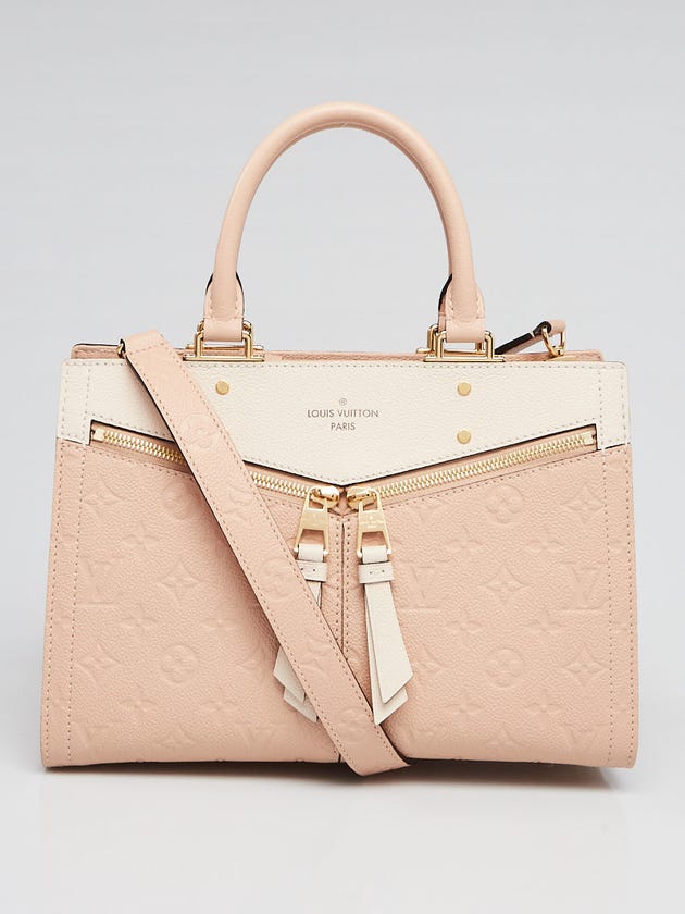 Louis Vuitton Beige Rose Cream Monogram Empreinte Leather Sully PM Bag