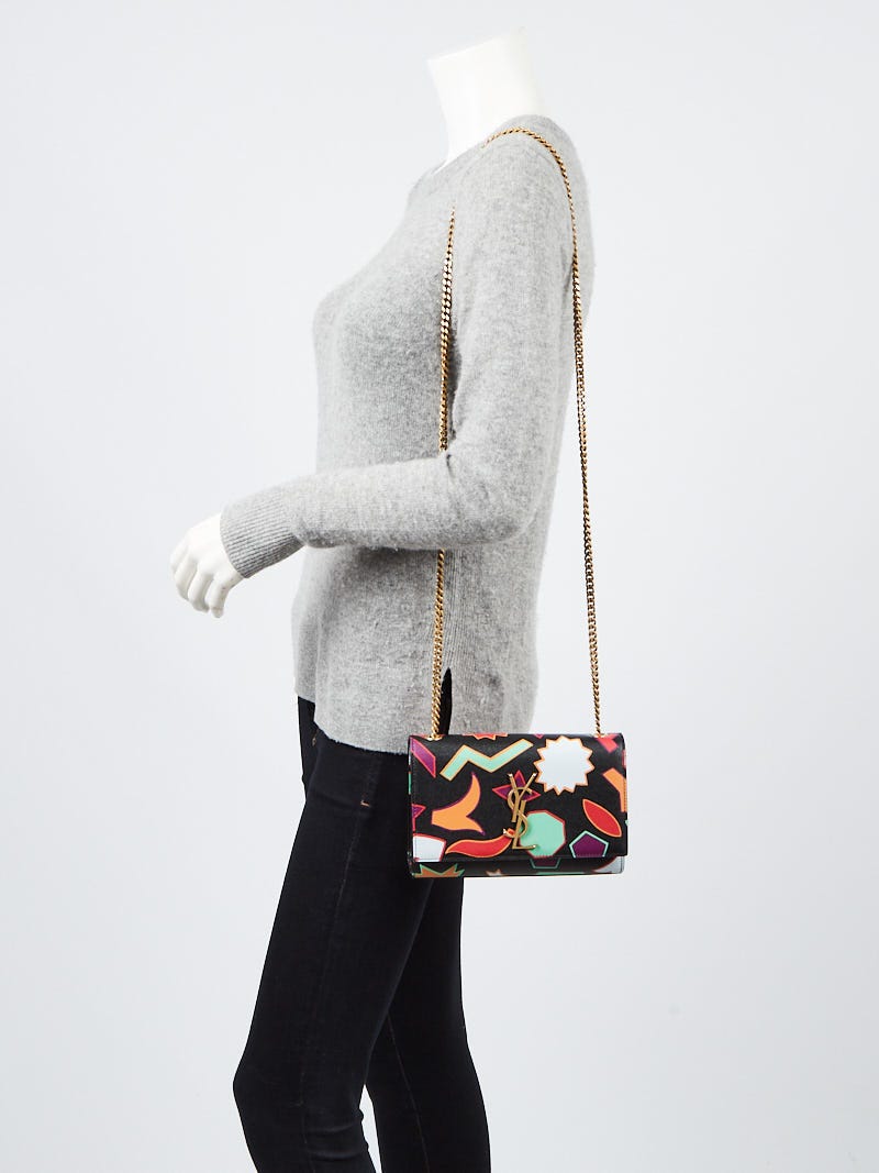 Yves Saint Laurent Vibrant Multicolor and Black Shoulder Bag Yves Saint Laurent Multicolor Quilted Leather Monogram Small  main image 3