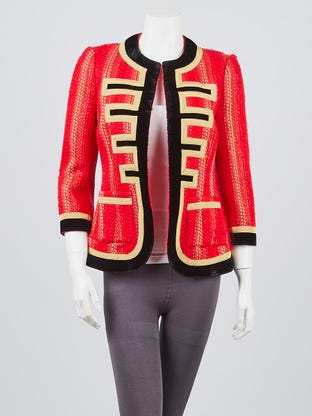 Louis Vuitton Black/Red Wool/Leather Varsity Jacket Size 4/38 - Yoogi's  Closet