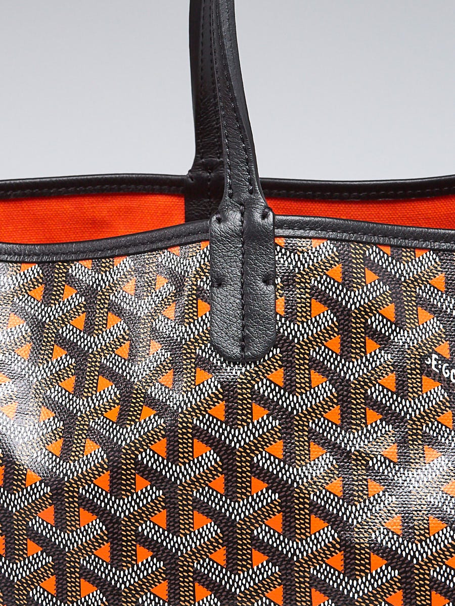 GOYARD Saint Louis PM Coated Canvas Leather Tote Bag Orange Ex++