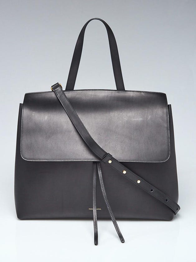 Mansur Gavriel Black/Ballerine Leather Large Lady Bag