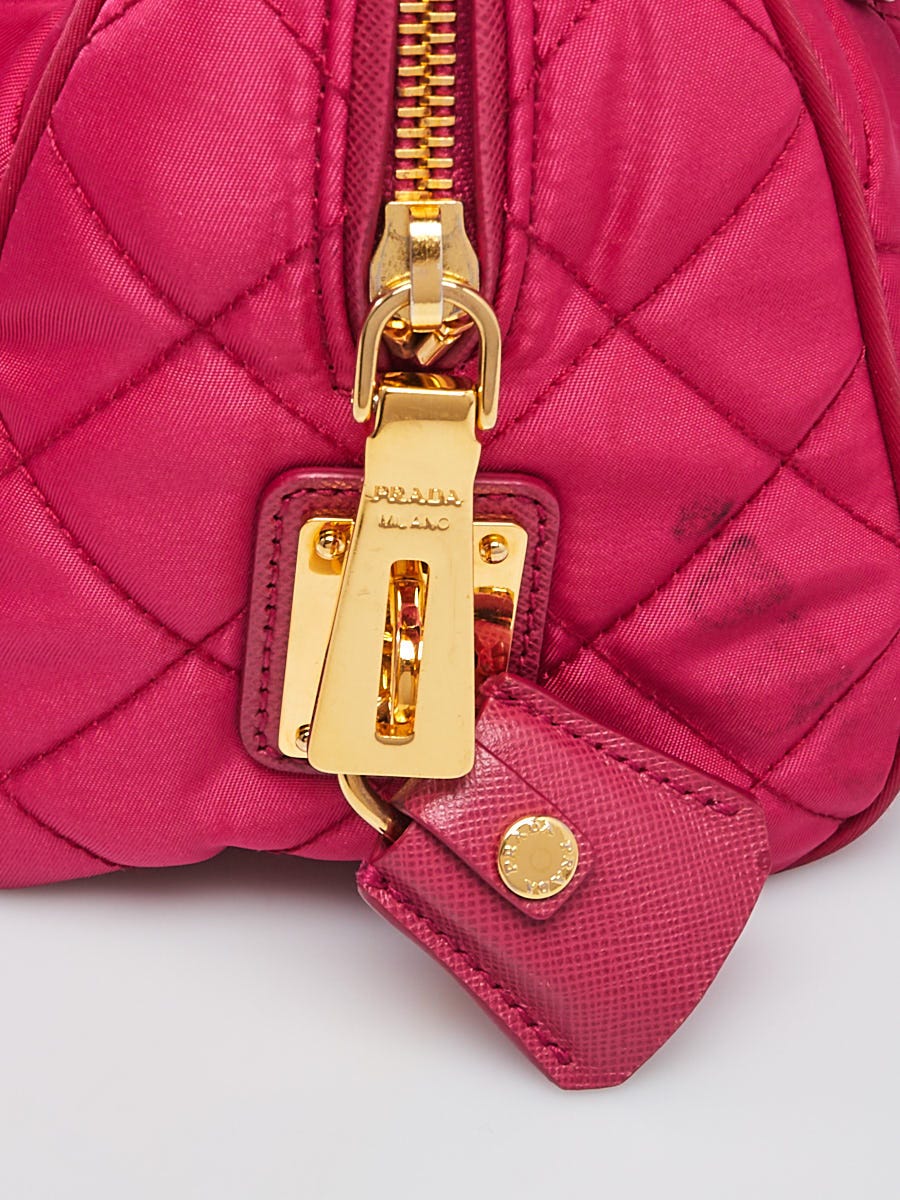 Prada Ibisco Quilted Tessuto Impuntu Nylon Chain Flap Bag BR4965