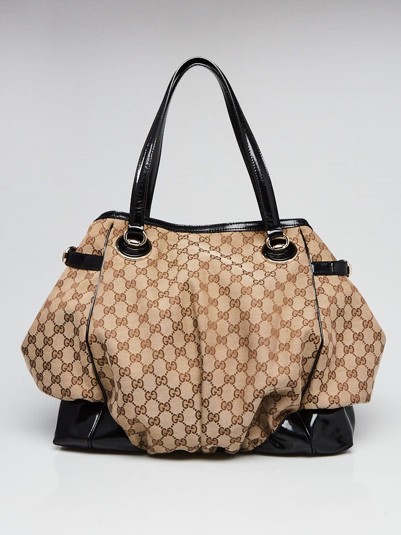 ★TOUT Y EST★ Full Moon Solid Large Canvas Bag 1 canvas ivo Gucci Beige/Ebony GG Canvas Full Moon Large Tote Bag