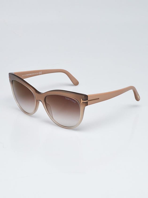 Tom Ford Taupe Acetate Gradient Tint Lily Cat-Eye Sunglasses