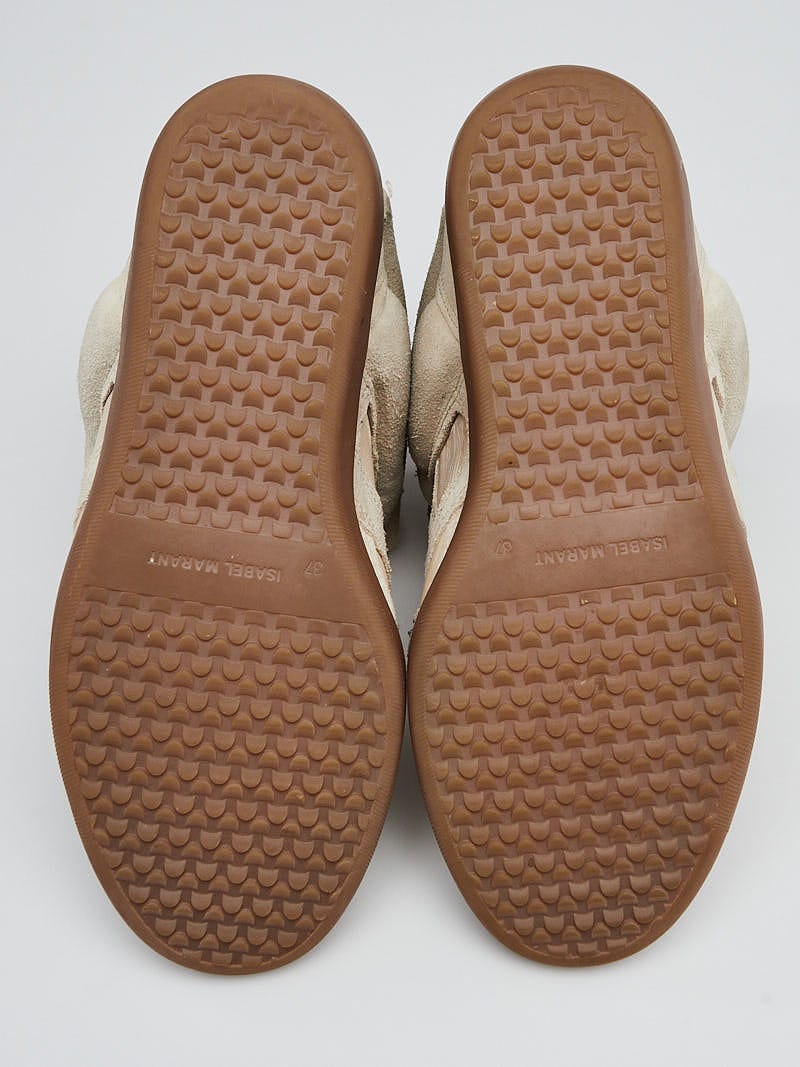 Isabel Marant ベケット グレージュ 37 美品 Isabel Marant Beige Suede and Leather Bekett Over Basket