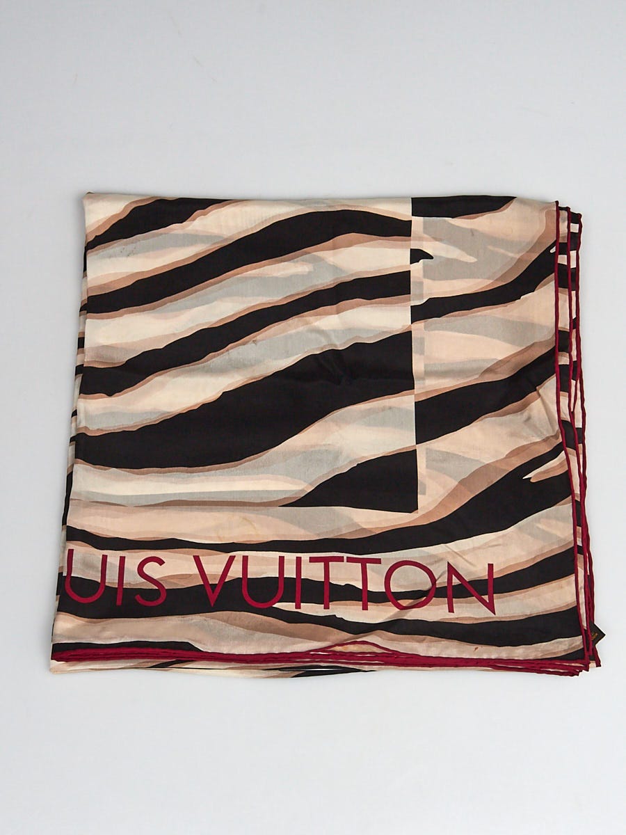 Louis Vuitton Black/White Silk Zebra Striped Square Scarf