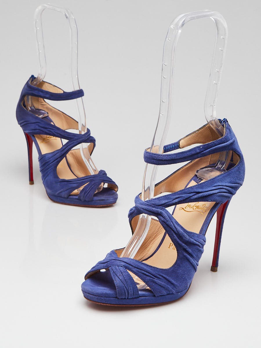 Christian Louboutin Pervenche Suede Kashou 120 Sandals Size 5/35.5