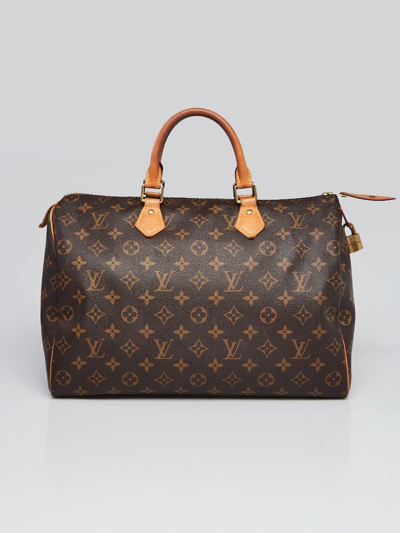 LOUIS VUITTON Speedy 35 NM Monogram Canvas Satchel Bag Brown