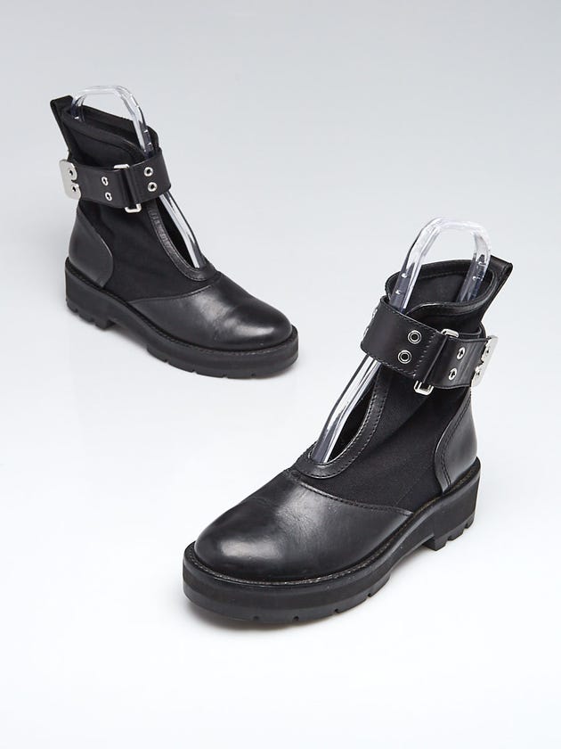 3.1 Phillip Lim Black Leather Cat Combat Boots Size 7.5/38