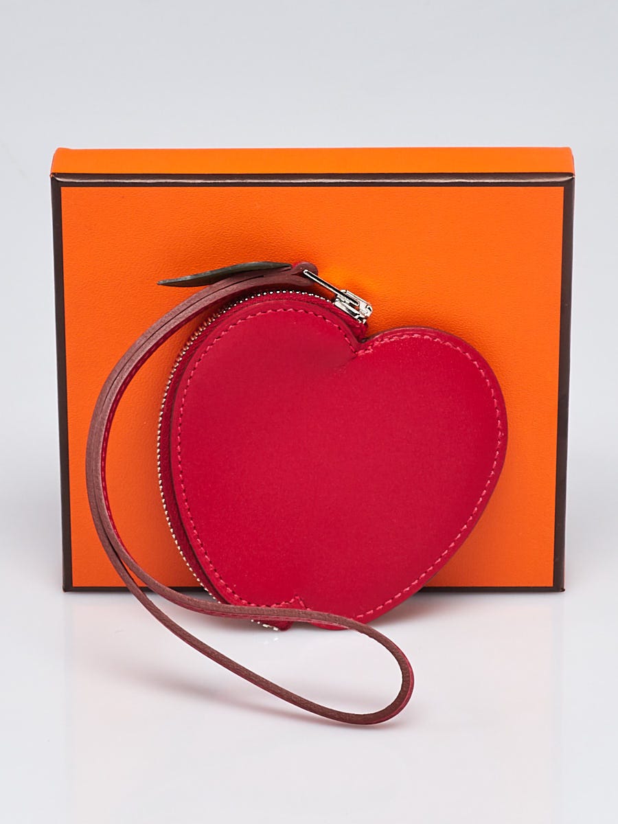 Hermes Rouge Vif Tadelakt Leather Tutti Frutti Coin Purse Charm