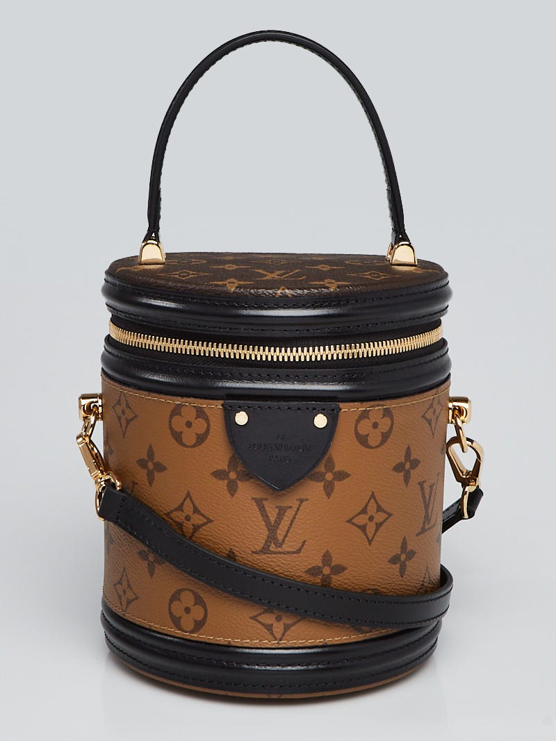 Louis Vuitton lv round box bag make up case handbag with shoulder strap  reverse monogram