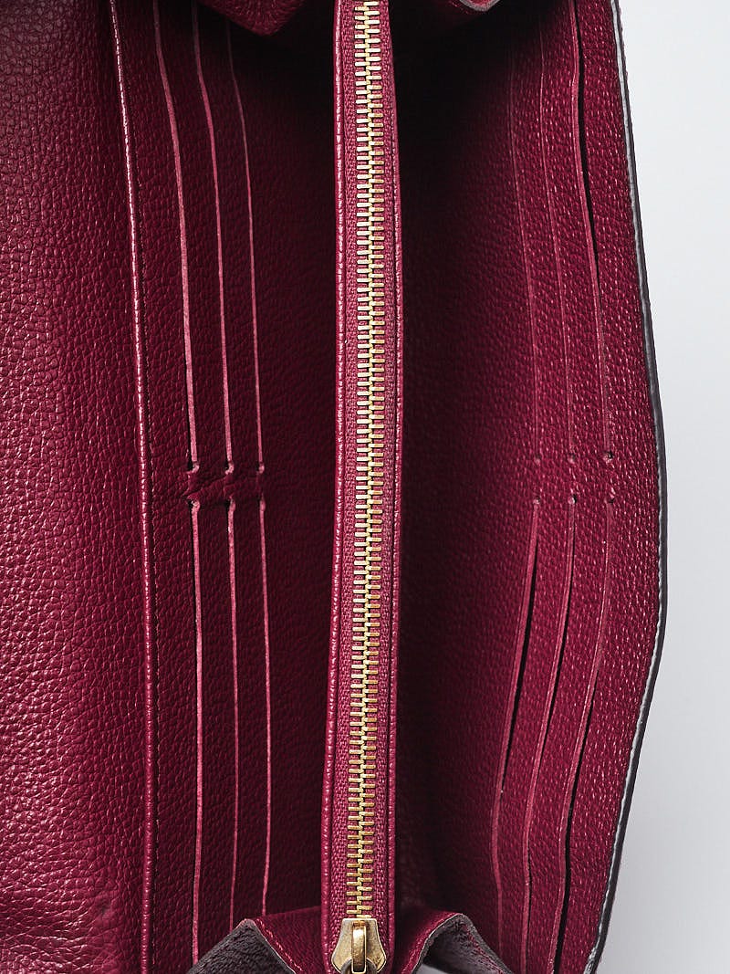 Louis Vuitton Aurore Red Embossed Empreinte Flap Case Wallet 