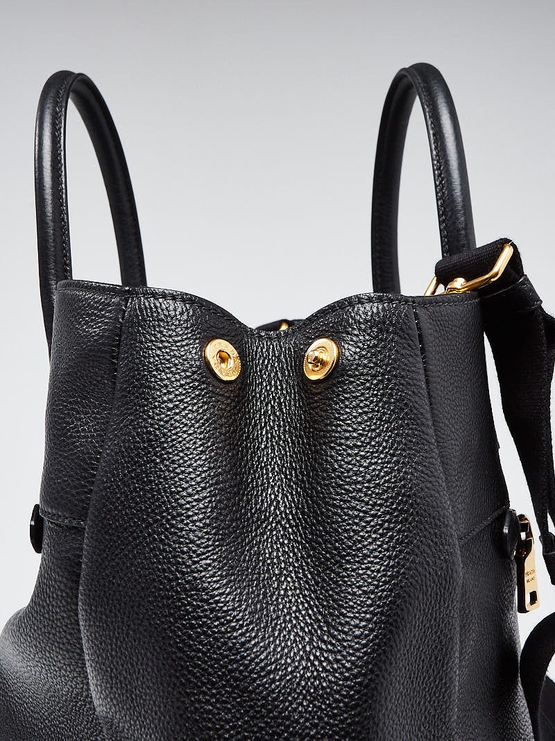 PRADA●ビテロダイのトートバッグBN2545 Prada Black Vitello Daino Leather Large Tote Bag BN2545
