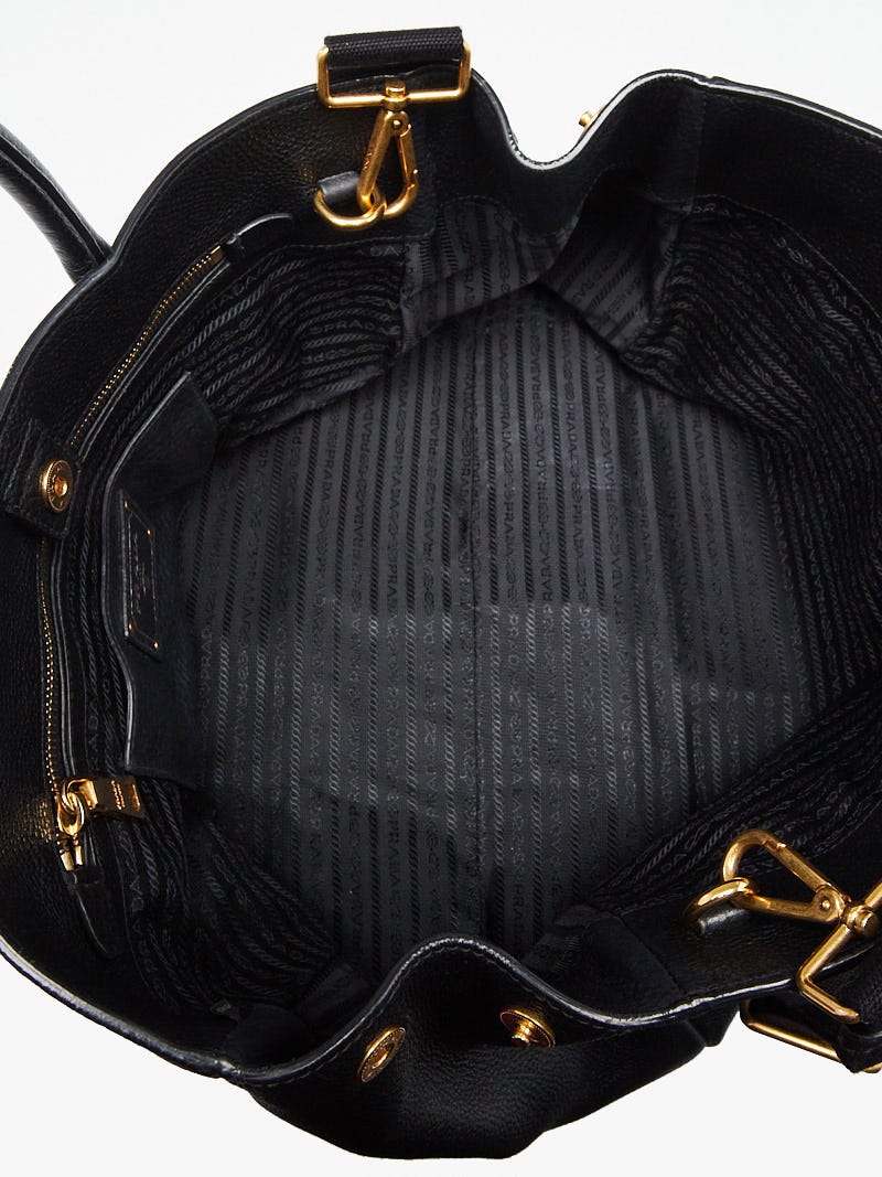 PRADA●ビテロダイのトートバッグBN2545 Prada Black Vitello Daino Leather Large Tote Bag BN2545