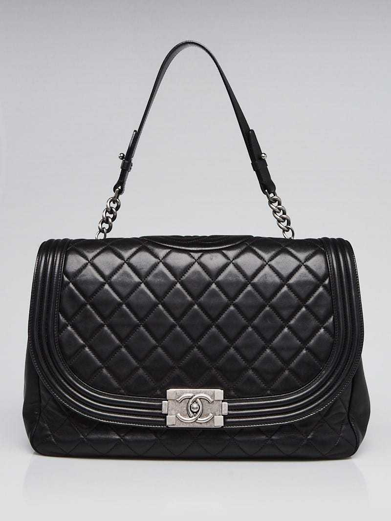 Chanel Black Quilted Lambskin Leather Antik Boy Bag - Yoogi's Closet